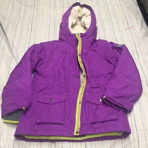Purple girls winter jacket.
